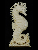 Mammoth tusk ivory seahorse